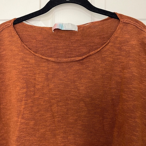 FP BEACH Winnie Oversized Sweater Tee Sz S Bran Boxy Oversized Linen Blend - Picture 7 of 9